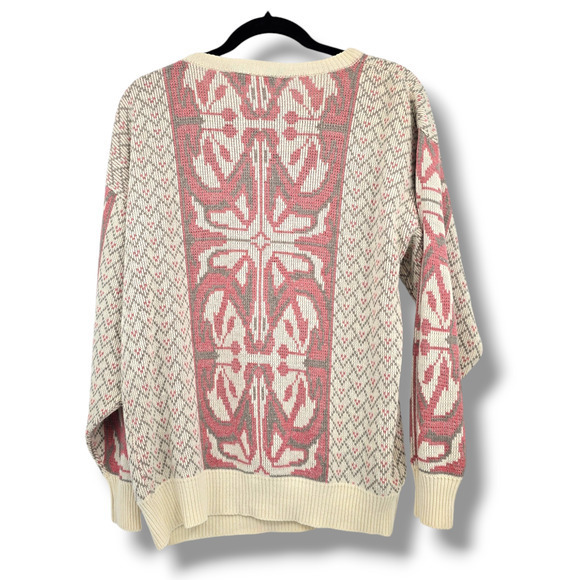 Via L.A. Vintage Women's Cottage Floral Dolman Sleeve Sweater Cream Pink Size M - Picture 2 of 9